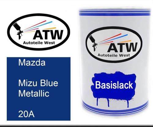 Mazda, Mizu Blue Metallic, 20A: 500ml Lackdose, von ATW Autoteile West.